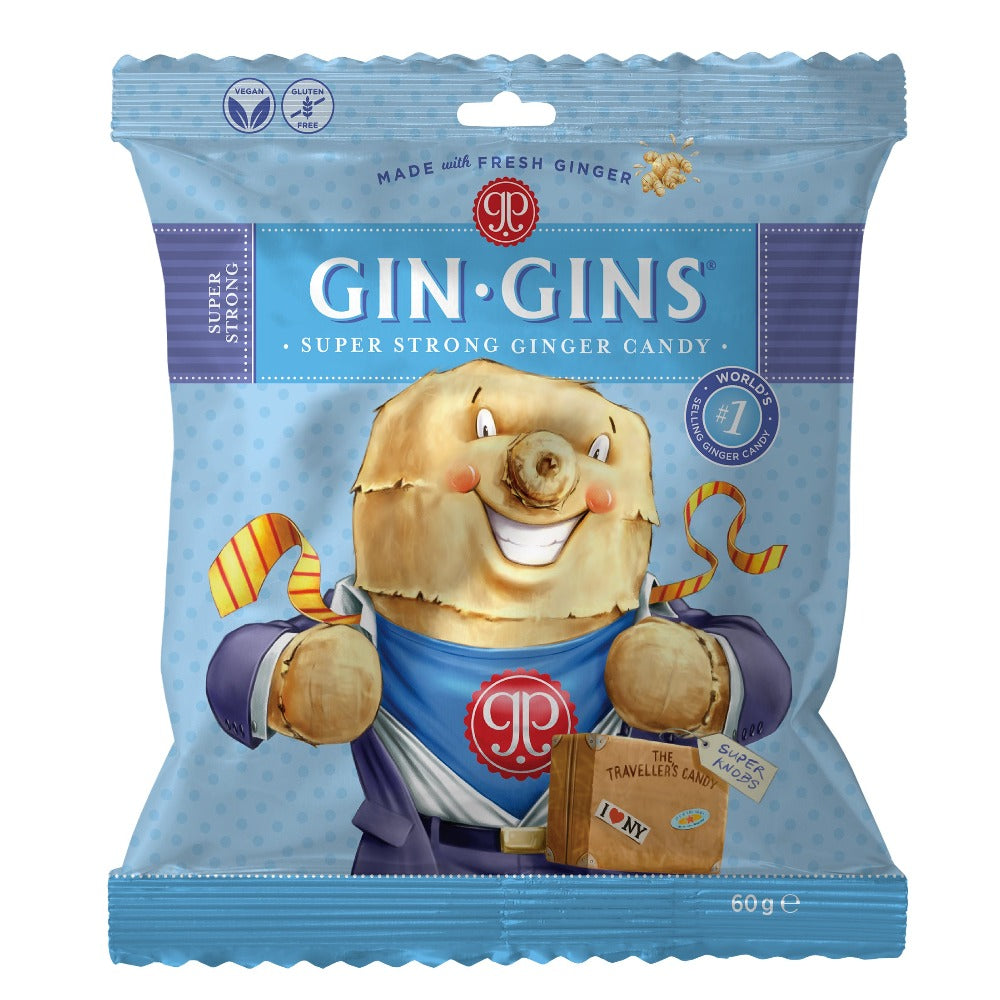 GIN GINS® SUPER STRONG CARAMEL GINGER CANDY 60g