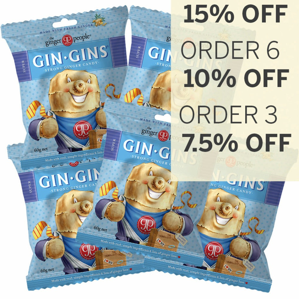 GIN GINS® SUPER STRONG CARAMEL GINGER CANDY 60g