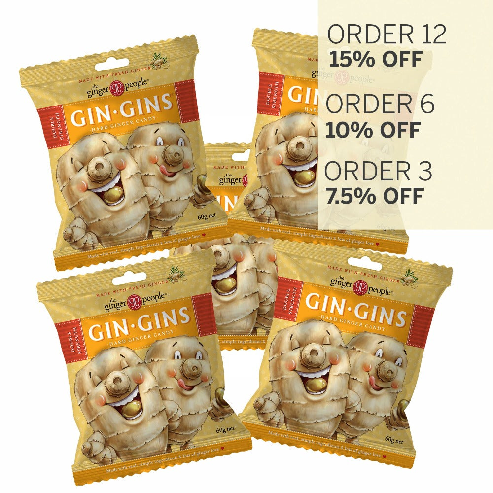 GIN GINS® DOUBLE STRENGTH HARD GINGER CANDY 60g