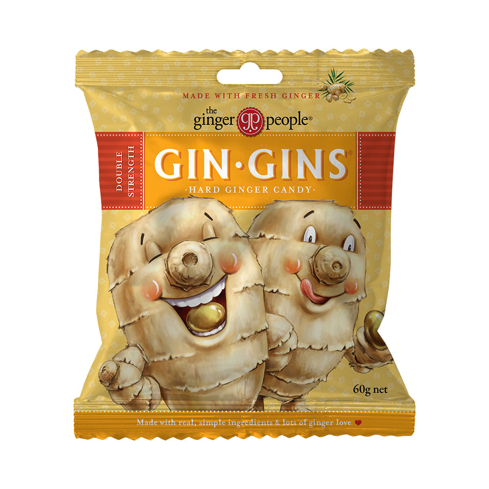GIN GINS® DOUBLE STRENGTH HARD GINGER CANDY 60g